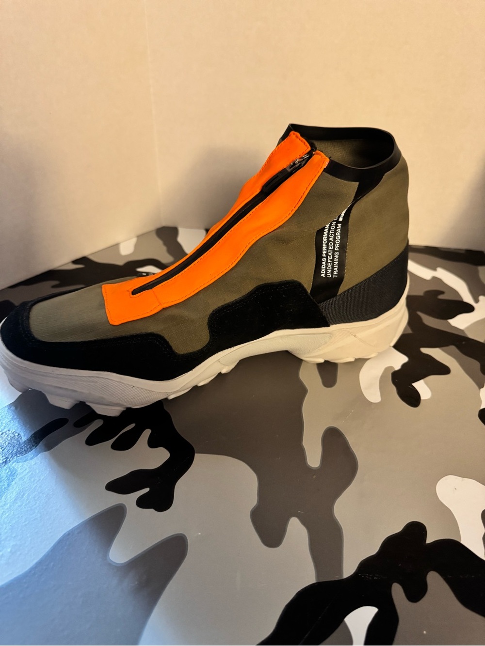 adidas Men's Trail Shoes in Olive Green with Orange Accents legit
